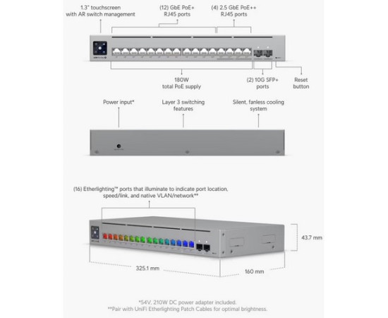 Ubiquiti {USW-PRO-MAX-16-POE}  UniFi switch USW-Pro-Max-16-PoE