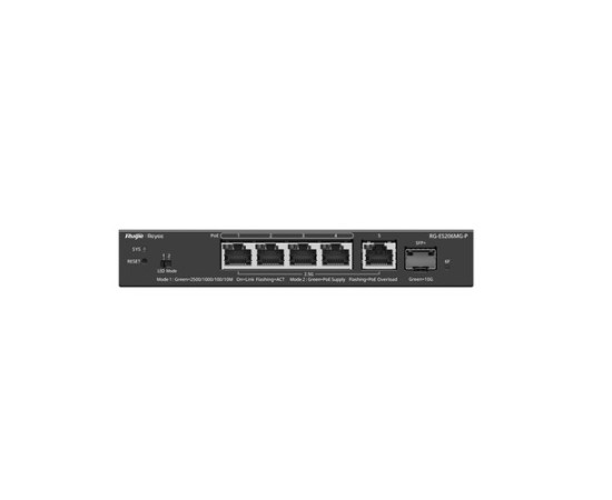 Reyee {RG-ES206MG-P}, 5-Port 2.5G Cloud Managed PoE Switch, 1 x 10G Uplink