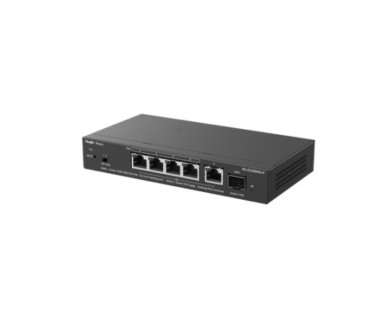 Reyee {RG-ES206MG-P}, 5-Port 2.5G Cloud Managed PoE Switch, 1 x 10G Uplink