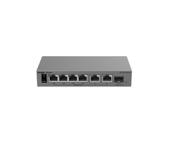 Reyee RG-ES207GS-HP, 6-Port Gigabit Smart Cloud-Managed PoE++ Switch 120W, 1 x SFP