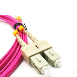 Fiber Patch Cord Multimode OM4 {FB-PC-MM-OM4-LCSC-DX-1} LC/UPC - SC/UPC, Duplex, LSZH, 1m