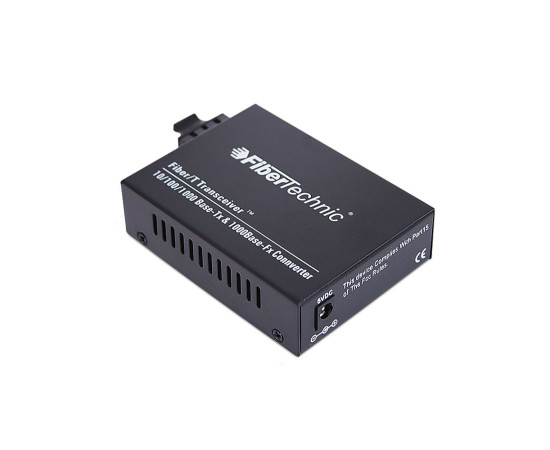 FiberTechnic {FCM-3100-S20} Media Converter, Singlemode 1310nm, 20km, 1x SC Duplex, 1x RJ45FiberTechnic Gigabit Media Converter