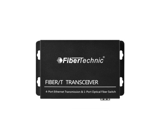 FiberTechnic {1004GEP-SFP-POE} SFP Media Converter, 4x 1G RJ45, 1x SFP, Supports 802.3af/at