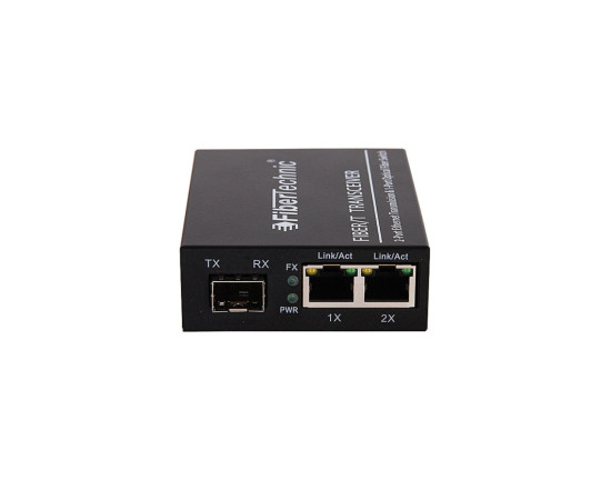FiberTechnic {1012GE-SFP} SFP Media Converter, 2x 1G RJ45, 1x SFP