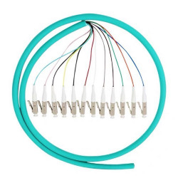 Multicore Pigtail 12 cores LC/UPC OM4 Multimode LSZH, 2m